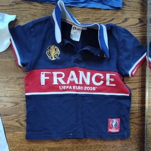 France UEFA Euro 2016 Kids Polo Shirt - Blue and Red